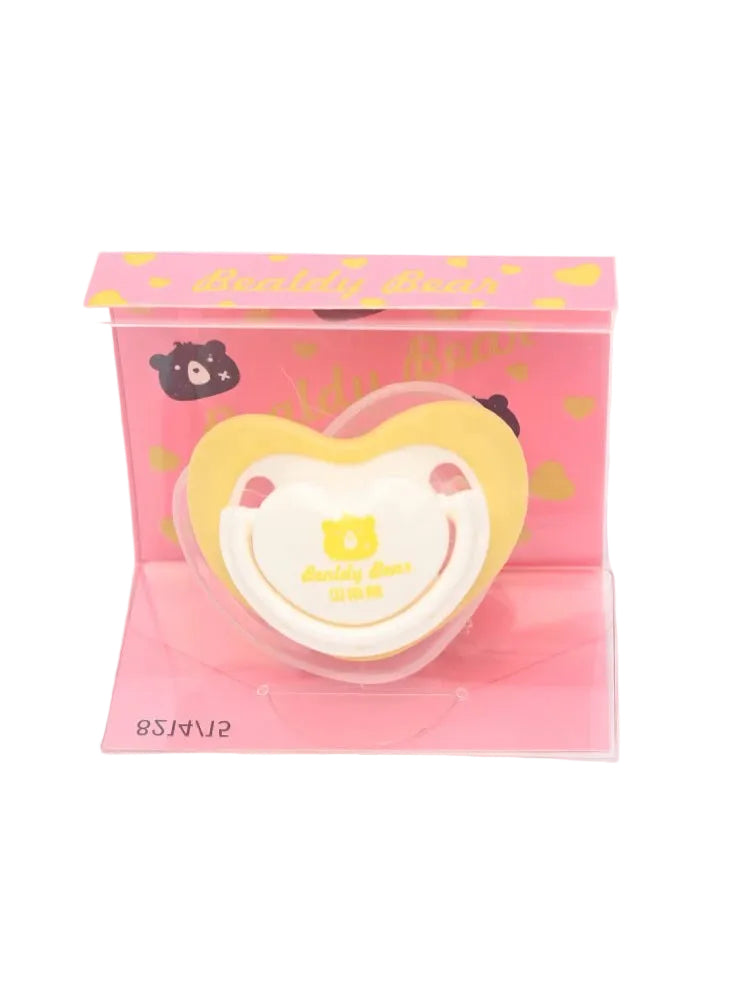 Beldy Bear Heart Pacifier | Yellow + White 🧸