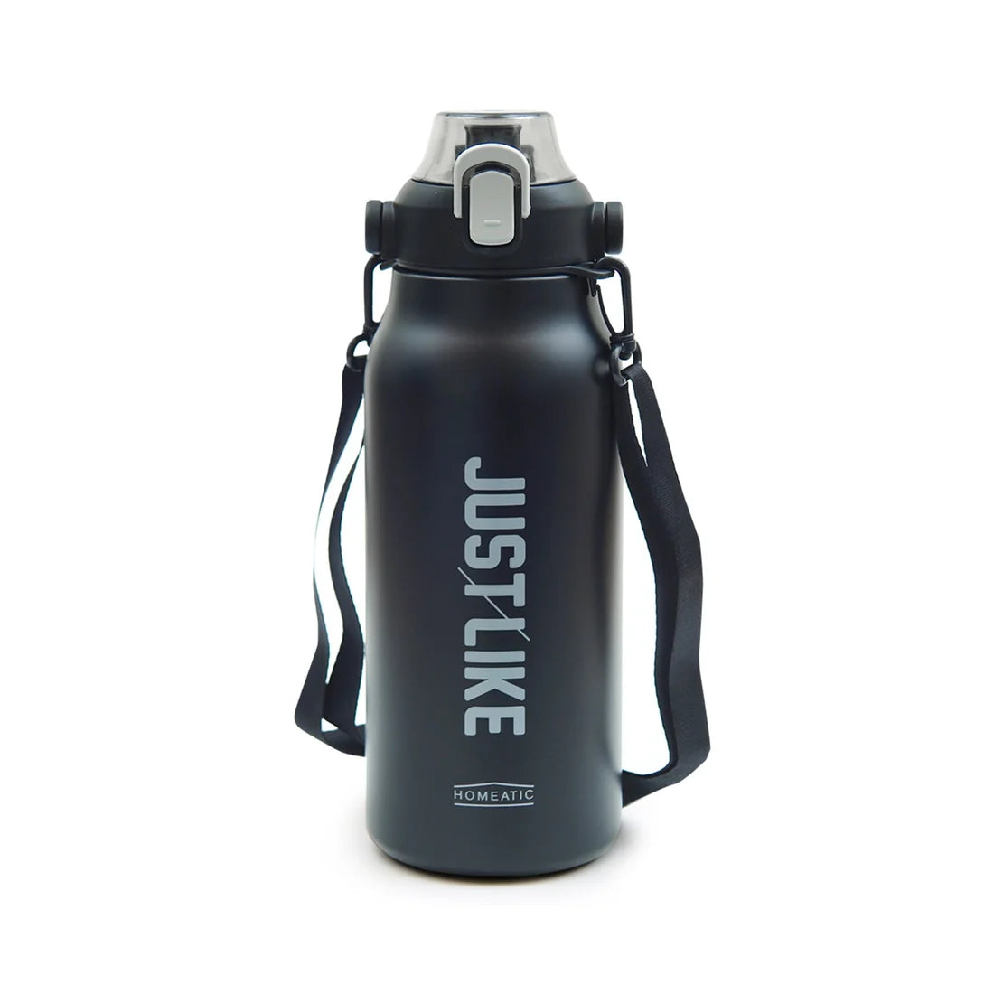 HOMEATIC VACUUM FLASK - BLACK STEEL WATER BOTTLE 1800ML
