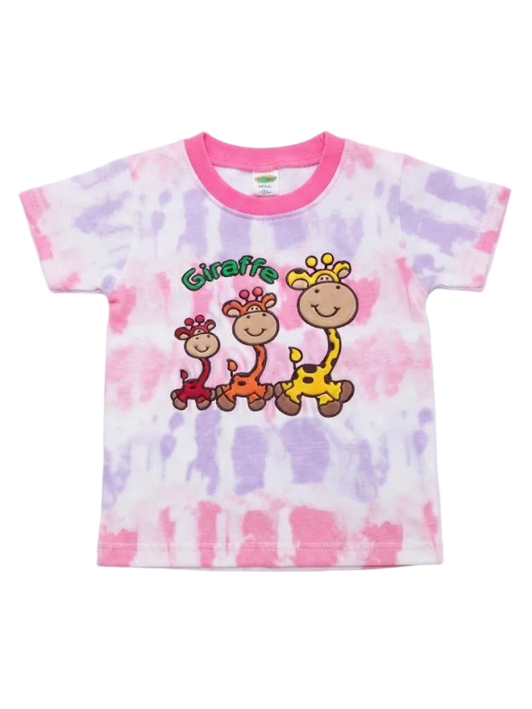 Giraffe" Tie-Dye Family Graphic Kids T-Shirt