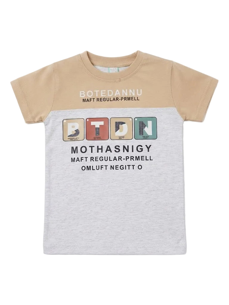 Colorblock Graphic Printed Short-Sleeve Kids T-Shirt