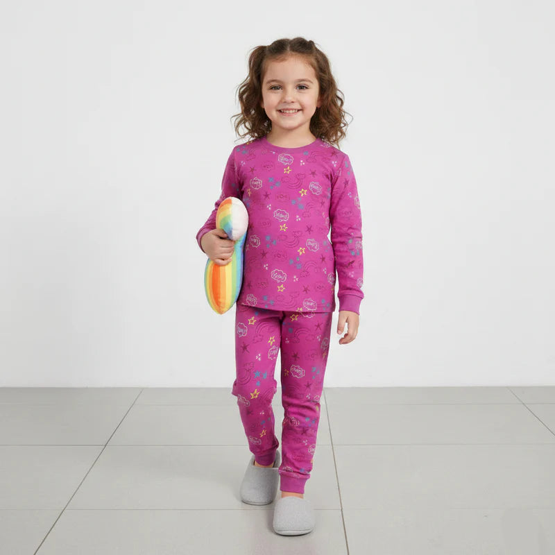Girls Pajama Set Long Sleeve Shirt and Pants Soft Cotton