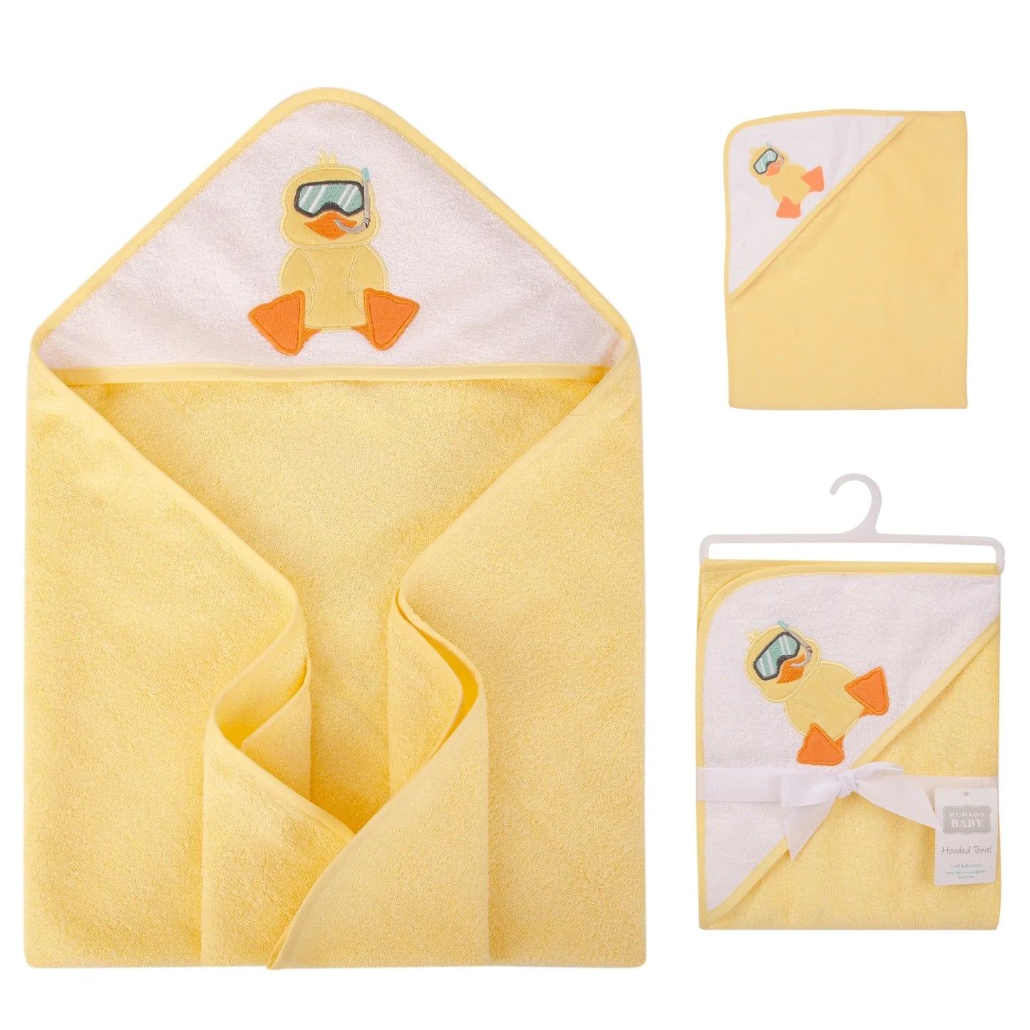 Hudson Baby Cotton Hooded Towel and Washcloth