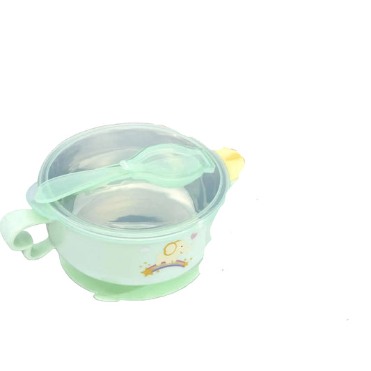 Baby Suction Feeding Bowl + Spoon + Lid 🥄
