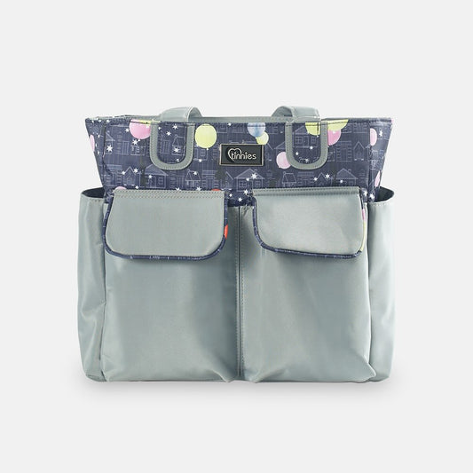 Tinnies Baby Diaper Bag | Navy Balloon Print 👜