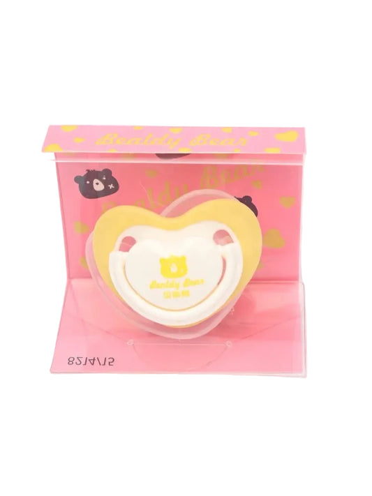 Beldy Bear Heart Pacifier | Yellow + White 🧸