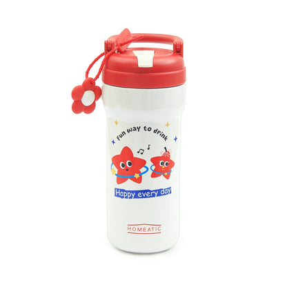 HOMEATIC VACUUM FLASK - RED STEEL WATER BOTTLE 730ML