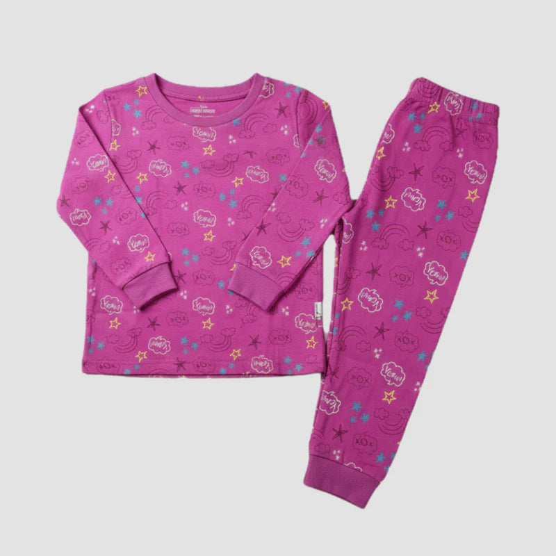 Girls Pajama Set Long Sleeve Shirt and Pants Soft Cotton