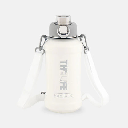 HOMEATIC THE LIFE VACUUM FLASK - WHITE STEEL WATER BOTTLE 1000 ML