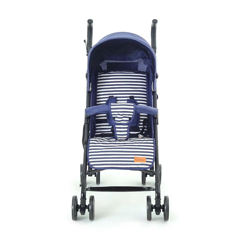 TINNIES BABY BUGGY STROLLER – GREEN STRIPED, LIGHTWEIGHT & FOLDABLE BABY PRAM