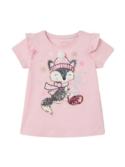 Short-sleeve casual graphic t-shirt for girls