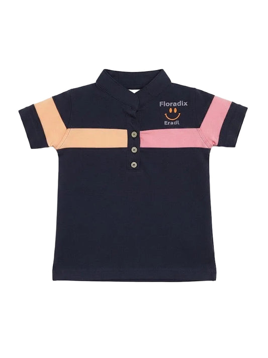 Floradix Eradl" Colorblock Polo Shirt with Graphic Back