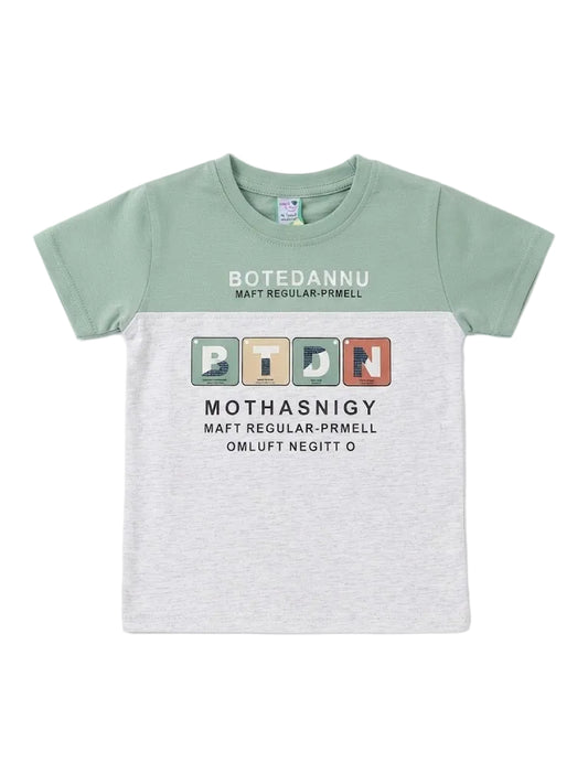 Colorblock Graphic Printed Short-Sleeve Kids T-Shirt