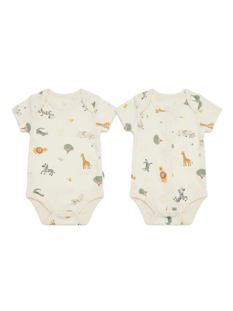 2-Pack Safari Animal Print Baby Bodysuits
