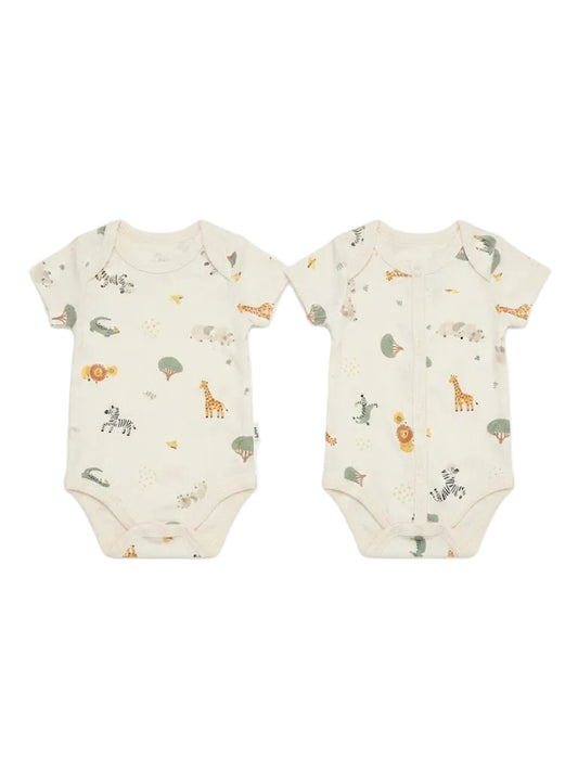 2-Pack Safari Animal Print Baby Bodysuits