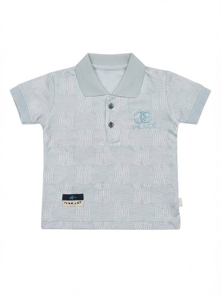 Boys' "PEACE" Patterned Polo Shirt