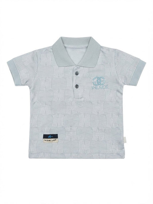 Boys' "PEACE" Patterned Polo Shirt