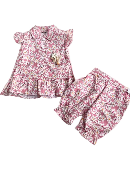 Girls' Daisy Floral Peplum Top & Bloomer Pant Set