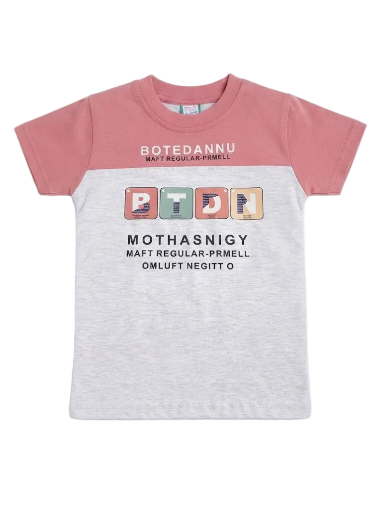 Colorblock Graphic Printed Short-Sleeve Kids T-Shirt