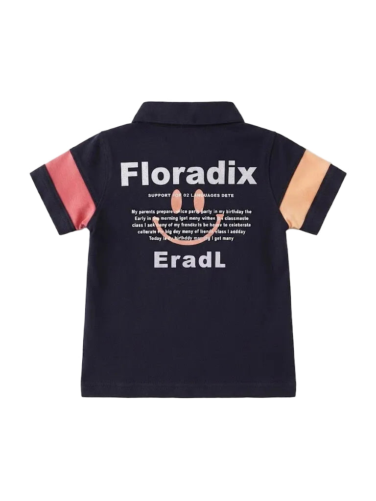 Floradix Eradl" Colorblock Polo Shirt with Graphic Back