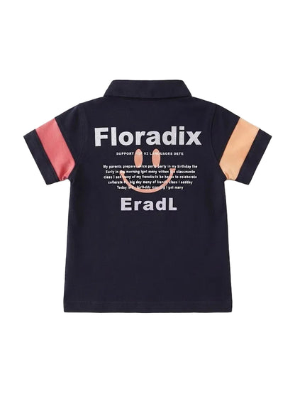 Floradix Eradl" Colorblock Polo Shirt with Graphic Back