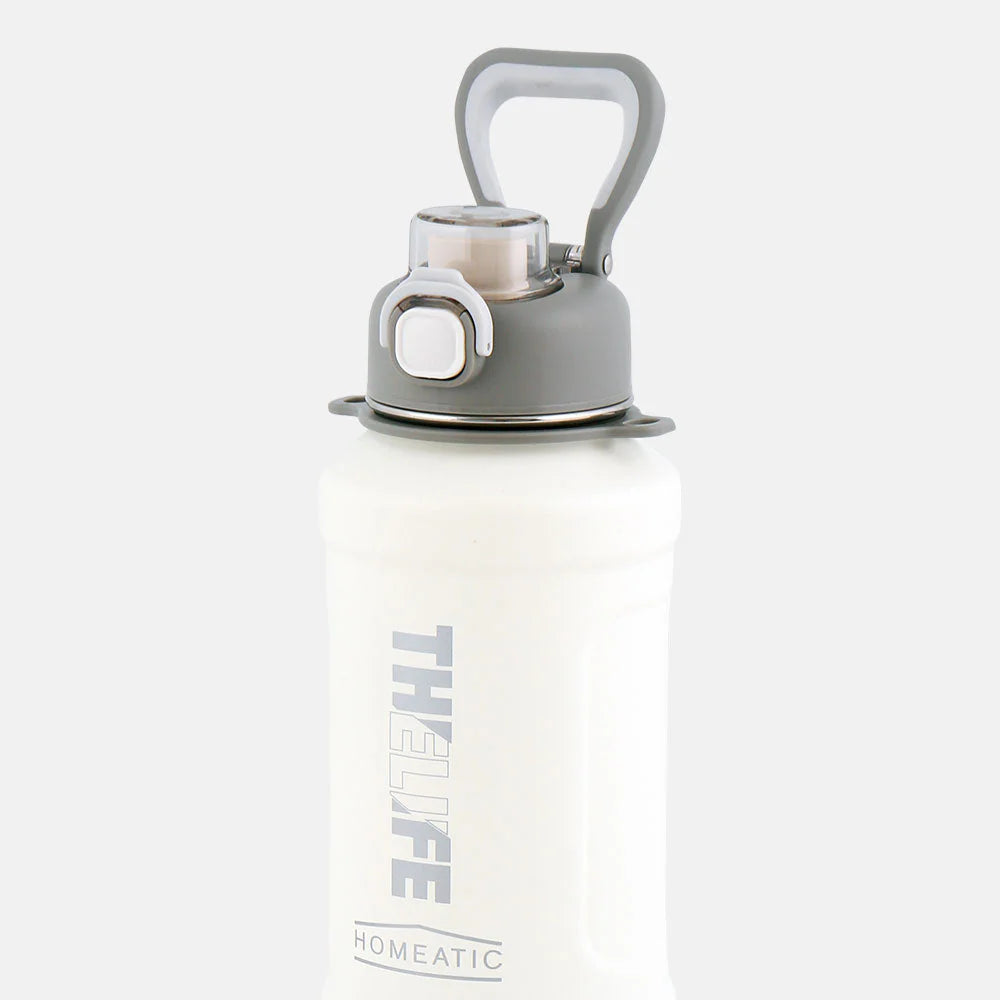 HOMEATIC THE LIFE VACUUM FLASK - WHITE STEEL WATER BOTTLE 1000 ML